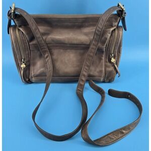 Hobo Founder‎ Leather Convertible Shoulder Bag Beige 2 Straps Crossbody 5x13x10"